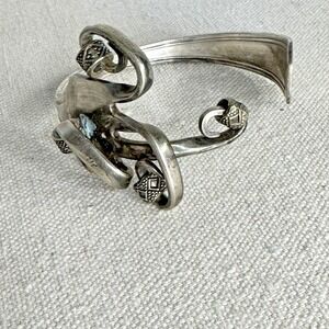 VTG Silverplate Brutalist Fork‎ Handmade Artisan Bracelet